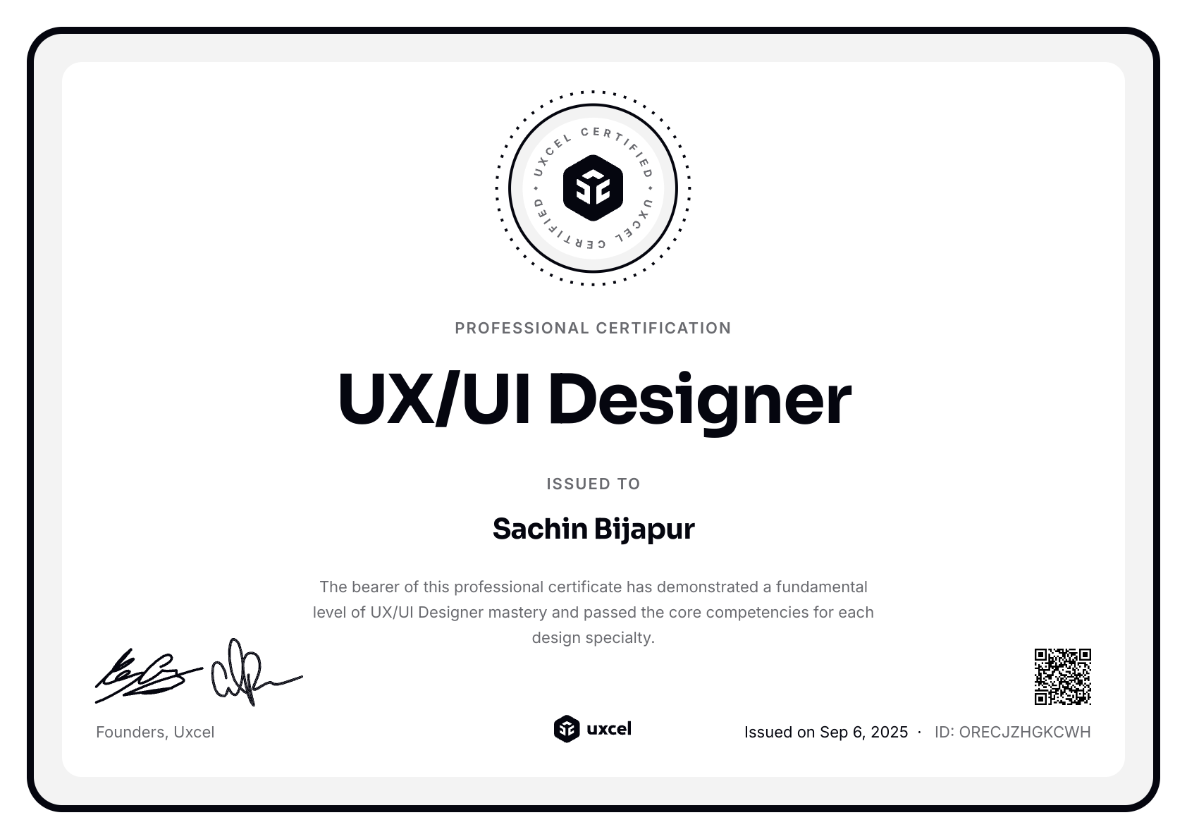 Sachin bijapur's certificate